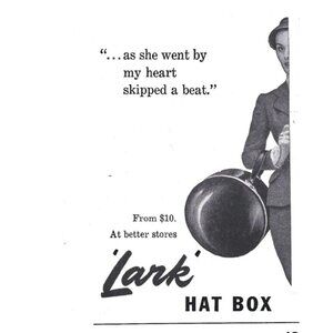 Lark Hat Box ADVERT 1950s Vintage Print Ad